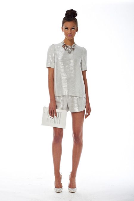 I'm a sucker for a great short and Kate Spade showed a few. This metallic one will make your tan look glorious. 